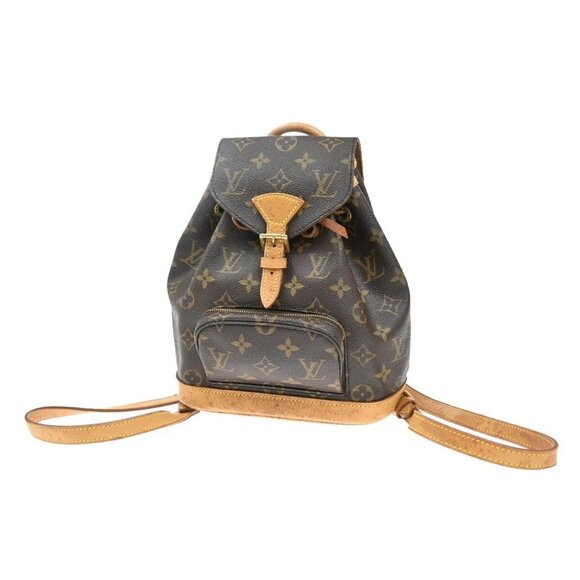 LOUIS VUITTON Mini Montsouris Backpack Bag Monogram Leather Brown - Picture 1 of 16